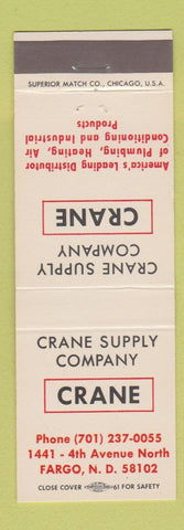 Matchbook Cover - Crane Supply Fargo ND Heating Plumbing