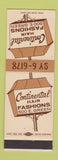 Matchbook Cover - Continental Hair Fashions Salon