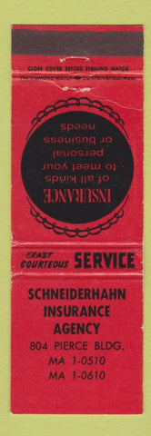 Matchbook Cover - Schneiderhahn Insurance Agency
