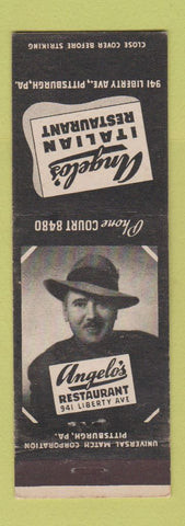 Matchbook Cover - Angelo's Italian Restaurant Pittsburgh PA