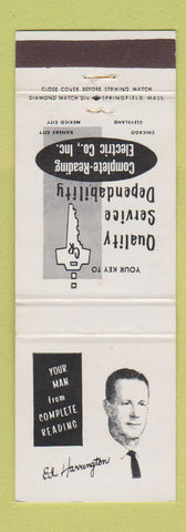 Matchbook Cover - Complete Reading Electric Chicago Cleveland Kansas City