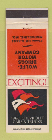 Matchbook Cover - Wolfe Briggs Chevrolet 1966 Marceline MO
