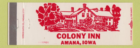 Matchbook Cover - Colony Inn Amana IA Full Length