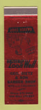 Matchbook Cover - Geo Dietz Barber Shop Danville PA RED WEAR
