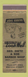 Matchbook Cover - Geo Dietz Barber Shop Danville PA GOLD