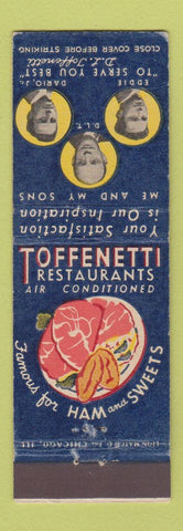 Matchbook Cover - Toffenetti Restaurants Chicago IL New York City