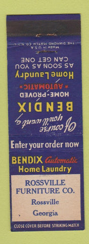 Matchbook Cover - Bendix Laundry Appliances Rossville GA