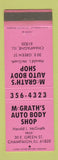 Matchbook Cover - McGrath's Auto Body Shop Champaign IL WEAR