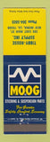 Matchbook Cover - Moog Steering Suspension Parts Tibby Rouse New Iberia LA
