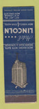 Matchbook Cover - Hotel Lincoln New York City Lion Canada 1929