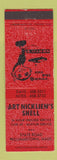 Matchbook Cover - Art Nicklien's Shell oil gas Williamstown MA RED