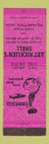 Matchbook Cover - Art Nicklien's Shell oil gas Williamstown MA PINK