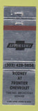 Matchbook Cover - Frontier Chevrolet Denver Colorado WEAR