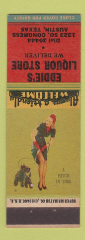 Matchbook Cover - Eddie's Liquor Store Austin TX pinup WWII