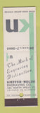 Matchbook Cover - Kieffer Nolde Engraving Chicago IL