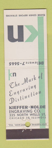 Matchbook Cover - Kieffer Nolde Engraving Chicago IL