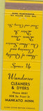 Matchbook Cover - Wandersee Claners Dyers Mankato MN