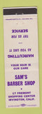 Matchbook Cover - Sam's Barber Shop Irvington CA