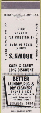 Matchbook Cover - Better Laundry Dry Cleaners Lebanon OH