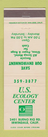 Matchbook Cover - US Ecology Center Irwindale CA Recycling