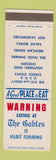 Matchbook Cover - The Gables Restaurant Marshall TX