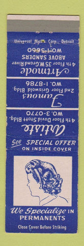 Matchbook Cover - Artiste Beauty Salon Detroit MI