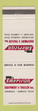 Matchbook Cover - American Equipment Trailer Lubbock Amarillo TX