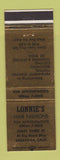Matchbook Cover - Lonnie's Hair Salon Saratoga CA