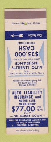 Matchbook Cover - Peerless Insurance Agency Chicago IL SAMPLE