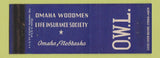 Matchbook Cover - Omaha Woodmen Insurance Omaha NE