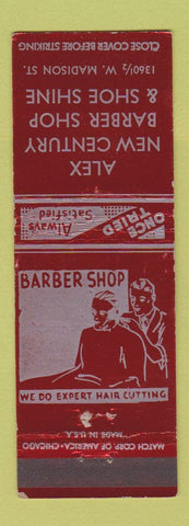 Matchbook Cover - Alex New Century Barber Shop Chicago IL