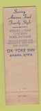 Matchbook Cover - Ox Yoke Inn Amana IA BLUE