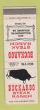 Matchbook Cover - Buckaroo Steak Ranch Roanoke VA