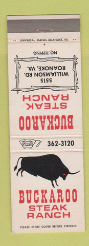 Matchbook Cover - Buckaroo Steak Ranch Roanoke VA