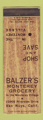 Matchbook Cover - Balzer's Monterey Grocery Van Nuys CA