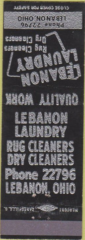 Matchbook Cover - Lebanon Laundry dry cleaning OH