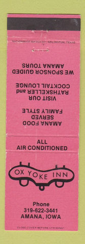 Matchbook Cover - Ox Yoke Inn Amana IA SALMON
