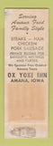 Matchbook Cover - Ox Yoke Inn Amana IA BLUE