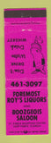 Matchbook Cover - Foremost Roy's Liquors Fort Pierce FL PINK WEAR