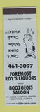 Matchbook Cover - Foremost Roy's Liquors Fort Pierce FL BLUE