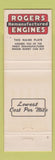 Matchbook Cover - Rogers Engines Jack Cowart Jesup GA auto parts