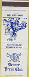 Matchbook Cover - Denver Press Club CO