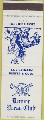 Matchbook Cover - Denver Press Club CO