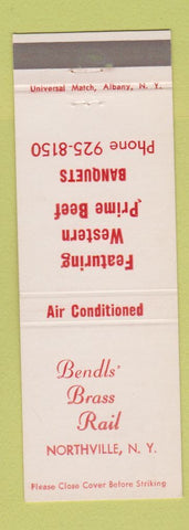 Matchbook Cover - Bendls' Brass Rail Northville NY