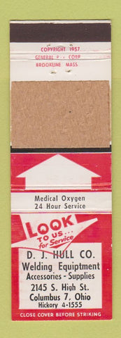 Matchbook Cover - DJ Hull Welding Equipment Columbus OH
