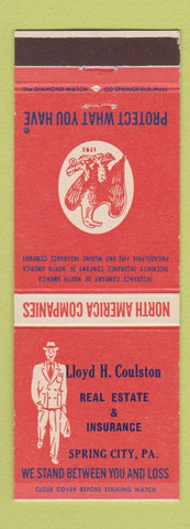 Matchbook Cover - Lloyd Coulston Real Estate Insurance Spring City PA