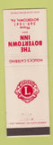 Matchbook Cover - Lions Club Boyertown Inn PA