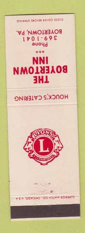 Matchbook Cover - Lions Club Boyertown Inn PA