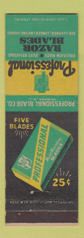 Matchbook Cover - Professional Razor Blades Newark NJ