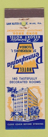 Matchbook Cover - Hotel Pennsylvania St Petersburg FL